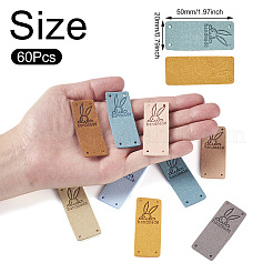 60Pcs 10 Colors Microfiber Leather Labels&nbsp;DIY-BY0001-08