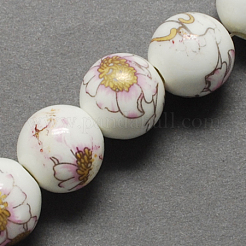 Handmade Printed Porcelain Beads&nbsp;PORC-Q199-12mm-02