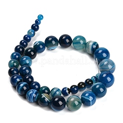 Natural Banded Agate Graduated Beads Strands&nbsp;G-P589-A01-01F