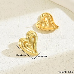Stylish Heart 201 Stainless Steel Stud Earrings&nbsp;LD8214-2