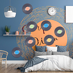 4 Sheets 4 Colors Square Plastic Vinyl Records Waterproof Decorative Stickers&nbsp;DIY-WH0349-146