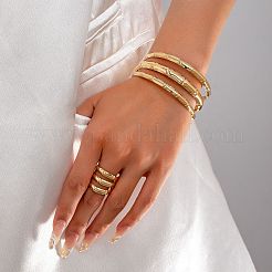 Bamboo Joint Alloy Cuff Bangle & Cuff Rings Sets&nbsp;FS-WG990BE-01