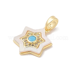 Brass Micro Pave Cubic Zirconia Pendants&nbsp;KK-Q030-04C-G