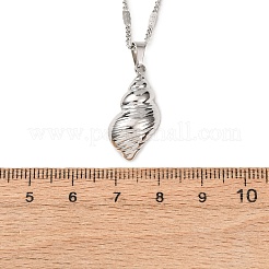 Ocean 304 Stainless Steel Conch Shape Pendant Necklaces for Women&nbsp;NJEW-F373-01P
