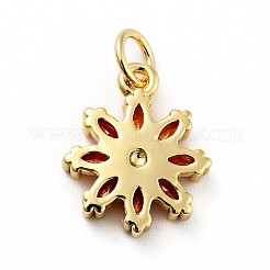 Rack Plating Brass Micro Pave Cubic Zirconia Charms&nbsp;ZIRC-F129-34-G