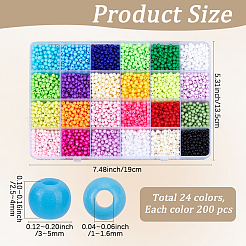 4800Pcs 24 Colors Opaque Acrylic Beads&nbsp;MACR-PA0001-62A