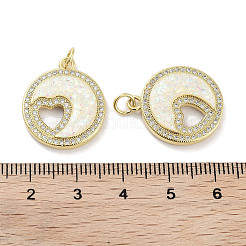 Brass Micro Pave Clear Cubic Zirconia Pendants&nbsp;KK-L213-030G