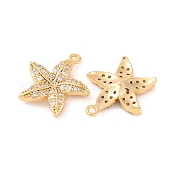 Brass Micro Pave Clear Cubic Zirconia Pendants&nbsp;KK-S389-10G
