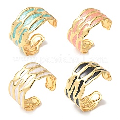 304 Stainless Steel Enamel Cuff Bangles for Women&nbsp;BJEW-B159-04G
