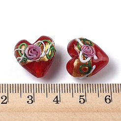 Handmade Gold Foil Glass Beads&nbsp;LAMP-K039-43
