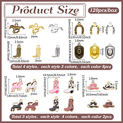 120Pcs 24 Styles West Cowboy Theme Alloy Enamel Pendants Sets&nbsp;FIND-PH0027-75