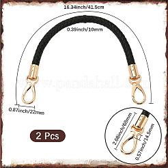 CutHollow 2Pcs Braided Round PU Leather Bag Straps Bag Handles&nbsp;FIND-CL0001-02B