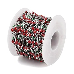 304 Stainless Steel Enamel Cherry Link Chains&nbsp;CHS-M007-01P-04