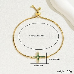 Fashionable European and American Style Brass Cubic Zirconia Cross Slider Bracelets&nbsp;FS4341-2