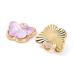 Rack Plating Alloy Glass Charms&nbsp;FIND-Q099-07G