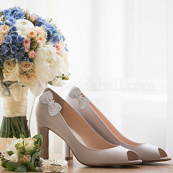 4Pcs 2 Colors Bowknot Alloy Rhinestone Shoe Decoration&nbsp;FIND-GO0002-33