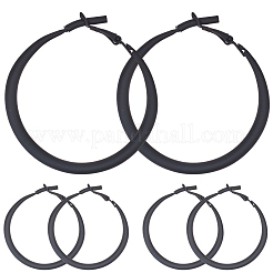 3 Pairs Spray Painted Alloy Hoop Earrings&nbsp;EJEW-SP0001-21A