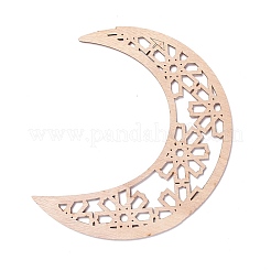 Moon & Flower Unfinished Wood Pendant Ornament&nbsp;WOOD-M003-02