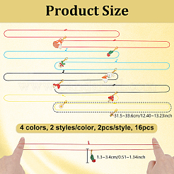 16Pcs 4 Colors Polyester Notebook Elastic Ropes&nbsp;HJEW-OC00389