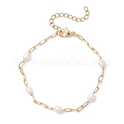 Natural Freshwater Pearl Beaded Link Bracelets&nbsp;BJEW-JB12849