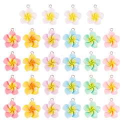 28Pcs 7 Colors Flower Resin Pendants&nbsp;RESI-TA0004-33