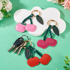 3Pcs 3 Colors PU Leather Alloy Keychains&nbsp;KEYC-TA0001-42
