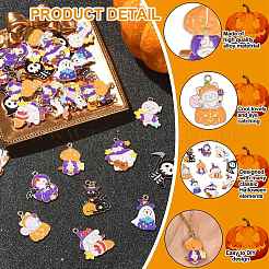 40Pcs 10 Styles Halloween Theme Alloy Enamel Pendants&nbsp;ENAM-CJ0004-77