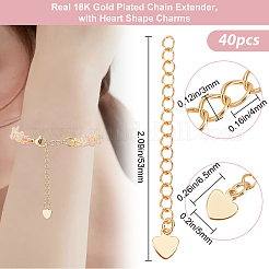 40Pcs Brass Cable Chain Extender&nbsp;KK-BBC0029-17