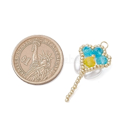 Glass Seed Beaded Tulip Pendants&nbsp;PALLOY-MZ01214-02