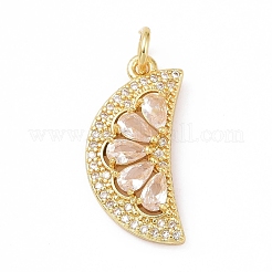Rack Plating Brass Micro Pave Cubic Zirconia Pendants&nbsp;KK-E033-10G