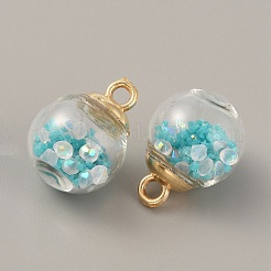 Transparent Glass Globe Pendants&nbsp;FIND-WH0146-36D