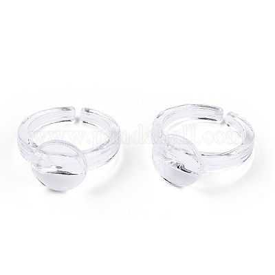 Transparent Acrylic Open Cuff Ring Components&nbsp;TACR-ZX018-10A-1