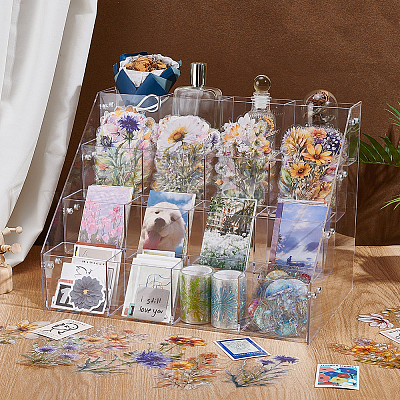 4-Tier Plastic Card Display Riser Stands&nbsp;ODIS-WH0030-236-1
