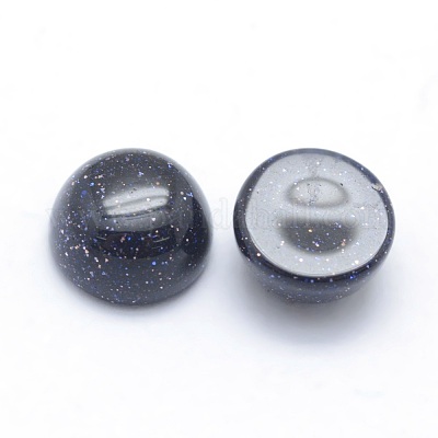 Synthetic Blue Goldstone Cabochons&nbsp;G-P393-R22-6mm-1