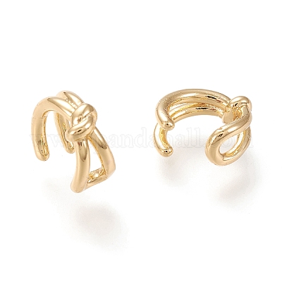 Brass Cuff Earrings&nbsp;X-EJEW-F255-05G-1