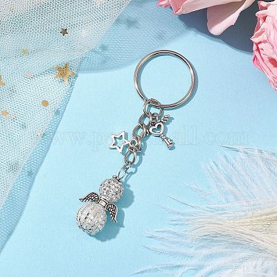 Alloy with Glass Seed Beads Keychain&nbsp;KEYC-MZ00010-01-1