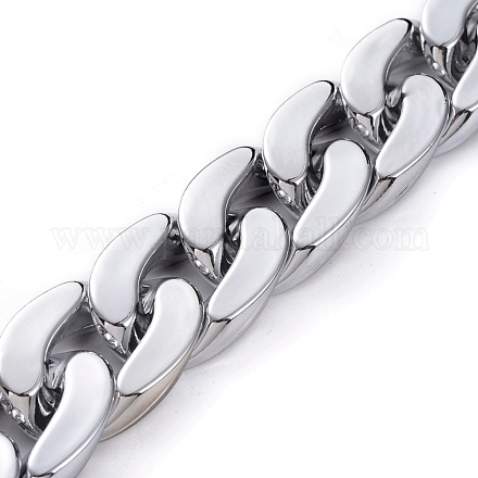 Handmade Plastic Curb Chains AJEW-JB00525-03-1