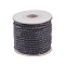 Round Braided Cowhide Cords, Black, 3mm, about 10.93 yards(10m)/roll
