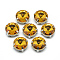 Sew on Rhinestone, Multi-strand Links, Glass Rhinestone, with Brass Prong Settings, Garments Accessories, Faceted, Flat Round, Platinum, Gold, 11x7.2mm, Hole: 0.8~1mm
