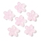 Transparent Spray Paint Glass Beads, Flower, Pink, 15.5x16x3.5mm, Hole: 1.8mm