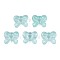 Transparent Spray Painted Glass Beads, Bowknot, Turquoise, 14x16x6mm, Hole: 1mm
