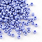 12/0 Glass Seed Beads, Opaque Colors Lustered, Round, Cornflower Blue, 2mm, Hole: 1mm, about 30000pcs/pound
