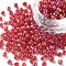 6/0 Glass Seed Beads, Trans. Colors Rainbow, Round, Red, Size: about 4mm in diameter, hole:1.5mm, about 1000pcs/100g