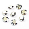Pointed Back & Back Plated Glass Rhinestone Cabochons, Grade A, Faceted, Flat Round, Metallic Light Gold, 8x4.5mm