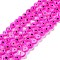 Handmade Evil Eye Lampwork Flat Round Bead Strands, Magenta, 10x4mm, Hole: 1mm, about 38pcs/strand, 14 inch