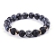 Natural Lava Rock Stretch Bracelets, Constellation Bracelet, Leo, Inner Diameter: 2-3/8 inch(6cm)