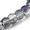Electorplated Glass Beads, Rainbow Plated, Faceted, Round, Medium Purple, 11x8mm, Hole: 1mm