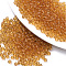 6/0 Transparent Glass Seed Beads, Round, Gold, 4x3mm, Hole: 1mm, about 4500pcs/bag