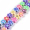 Handmade Flower Polymer Clay Beads Strands, Colorful, 9.6x4mm, Hole: 1.4mm, about 38pcs/Strand, 12.99''(33cm)