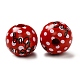Printed Wood Round Beads&nbsp;WOOD-C012-01C-1